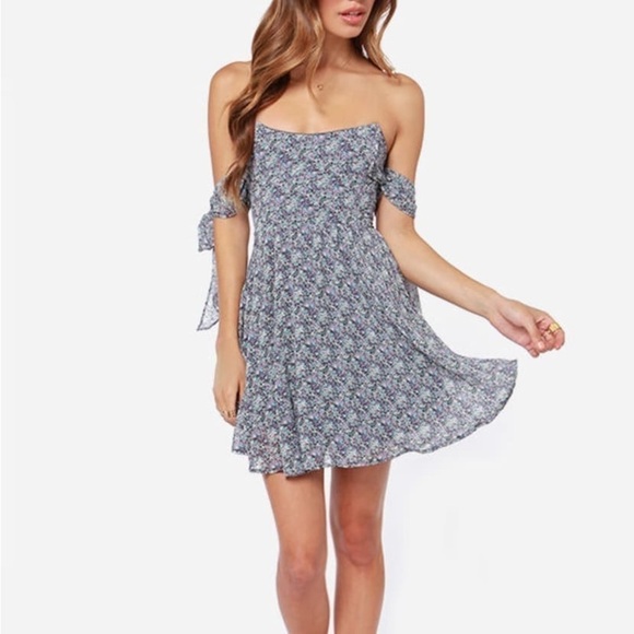 Floral Print Black and Pink Off the Shoulders Boho Mini Dress Size Small S - Picture 11 of 15